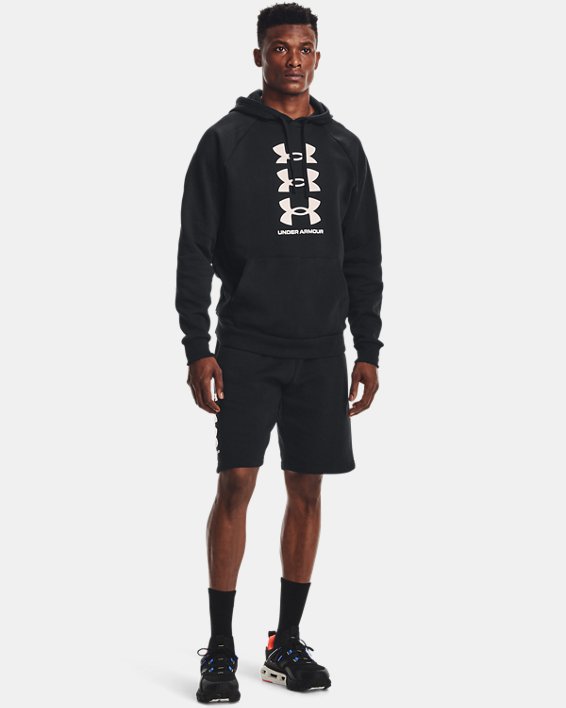 Men's UA Rival Fleece Multilogo Shorts, Black, pdpMainDesktop image number 2